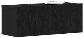 Estante de TV em Carvalho Preto 80x30x30 cm Feito de Madeira de Engenh