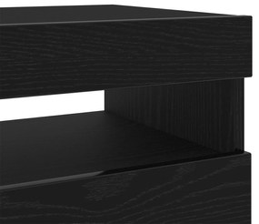 Estante de TV vidaXL com Luzes LED em Carvalho Preto 100x35x40 cm de M