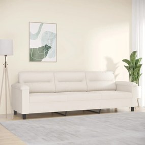 vidaXL Sofá de 3 lugares 210 cm tecido de microfibra bege
