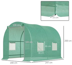 Outsunny Conjunto de Estufa Tipo Túnel e Cobertura de Substituição com