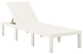 vidaXL Espreguiçadeira plástico branco