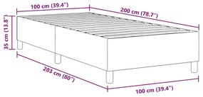Cama Box Spring vidaXL Creme 100x200 cm Tecido Canelado