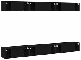 Conjunto de Cabide pra TV com 6 Peças - Preto Carvalho
