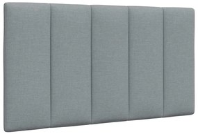 Cama com colchão 90x190 cm tecido cinzento-claro