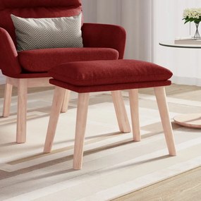 vidaXL Apoio de pés 45x29,5x35 cm tecido vermelho tinto