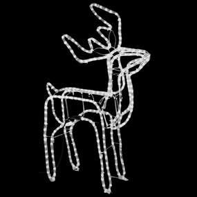 Figuras de rena de Natal 2 pcs 76x42x87 cm branco frio