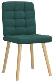 Cadeiras de jantar 4 pcs tecido verde escuro