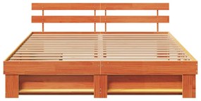 Estrutura da Cama Castanho-mel 180 x 200 cm Madeira Sólida