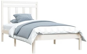 Estrutura de cama 100x200 cm madeira maciça branco