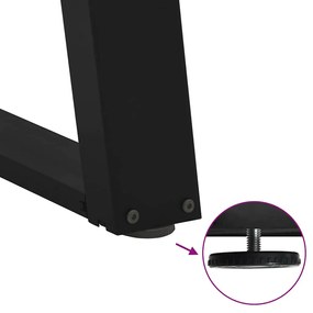 Pés para mesa de centro em formato de U, 2 peças, preto, 70x(30-31) cm