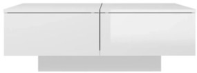 Mesa de Centro Davi com 4 Gavetas - Branco Brilhante - Design Moderno