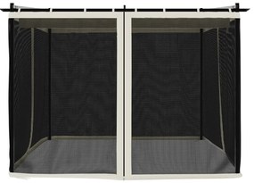 Gazebo com paredes de malha 3x3 m aço creme