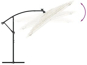 Guarda-sol de jardim com poste de aço 269x269x235 cm branco