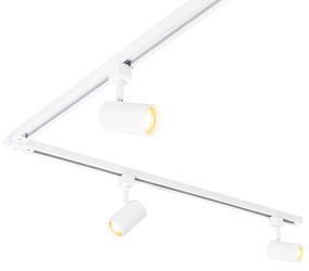 LED Sistema de iluminação de trilho inteligente branco monofásico 5 luzes com Wi-Fi GU10 - Iconic Jeana Moderno