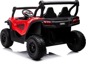 Carro elétrico para Crianças 24V, 4x4, 2 lugares Gravity Buggy Rodas de espuma EVA e assento Couro ecológico Vermelho