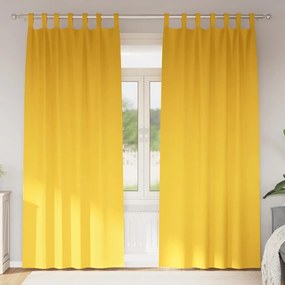 vidaXL Cortinas 2 pcs amarelo mostarda 245 x 140 cm Poliéster