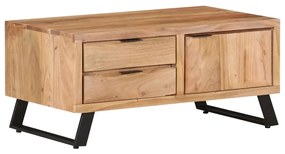 vidaXL Mesa de centro 90x50x40 cm acácia maciça com arestas vivas