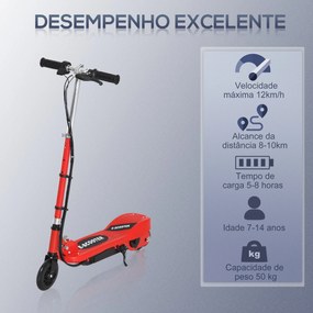 HOMCOM Trotinete Elétrica Criança De 7-14 Anos E-Scooter Dobrável Guia