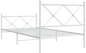 Estrutura de cama com cabeceira e pés 100x200 cm metal branco