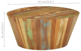 Mesa de centro Ø65x31 cm madeira recuperada maciça