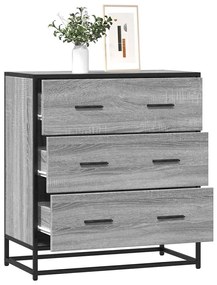 Aparador 68x35x76 cm deriv. de madeira/metal cinzento sonoma