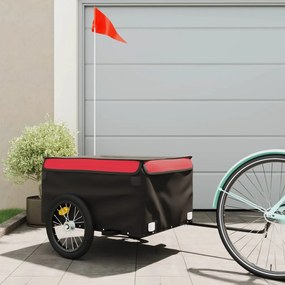 Reboque para bicicleta 45 kg ferro preto e vermelho