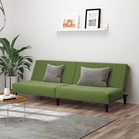 Sofá-cama de 2 lugares veludo verde-claro