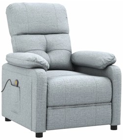 Poltrona de massagens tecido cinzento-claro
