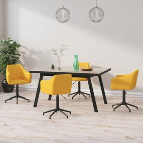 vidaXL Cadeiras de jantar giratórias 4 pcs veludo amarelo