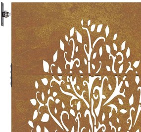 Portão de jardim 85x75 cm aço corten design árvore