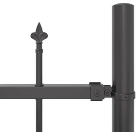 Cerca de Jardim com Topo Arqueado - Cinza, 13,6 x 0,75 m, Aço