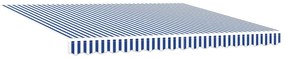 Toldo Retrátil Manual Azul e Branco 400x300 cm