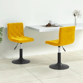 vidaXL Cadeiras de jantar giratórias 2 pcs veludo amarelo mostarda