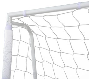 Baliza de Futebol com Suporte de Metal e Rede para Treino e Diversão de Futebol no Jardim Ar Livre 186x62x123 cm Branco