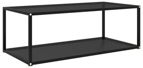 Mesa de centro 100x50x35 cm vidro temperado preto