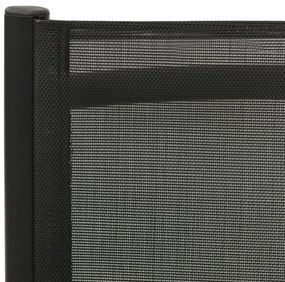 Cadeiras de jardim dobráveis 2 pcs textilene e alumínio preto