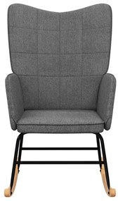 Cadeira de baloiço tecido cinzento-escuro