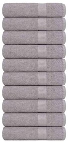 vidaXL Toalhas de banho 10 pcs 70x140 cm 360 gsm 100% algodão cinzento