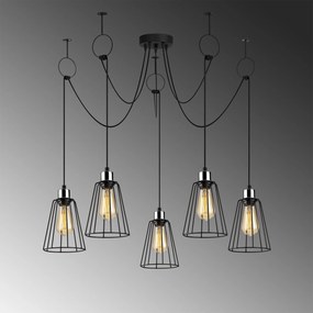 Chandelier Tel – Preto – Diâmetro 115 cm, Altura 130 cm