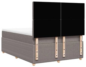 Cama com molas/colchão 160x200 cm tecido castanho-acinzentado
