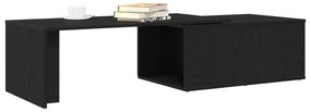 Mesa de Centro Folheada Preta de 150x50x35 cm