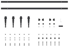 Kit para armário deslizante aço carbono 200 cm