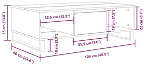 Mesa de Centro Portucale - Branco Brilhante - Design Moderno