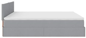 Estrutura de cama otomana com colchão 180x200 cm cinzento claro