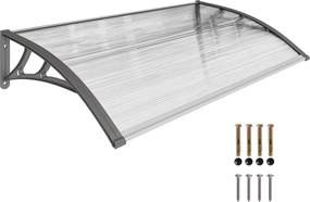 Outsunny Marquise de Proteção 110x60cm Marquise Exterior para Portas e Janelas contra o Sol e Chuva Cinza | Aosom Portugal