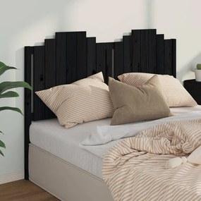 vidaXL Cabeceira de cama 156x4x110 cm pinho maciço preto