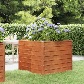 Canteiro de jardim 100x100x77 cm aço corten cor enferrujado