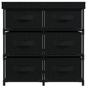 Armário de arrumação com 6 gavetas 55x29x55 cm aço preto