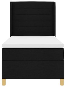 Cama Box com Colchão e LED preta 80x200 cm em tecido