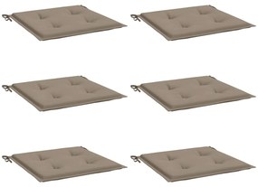 Almofadões p/ cadeiras de jardim 6 pcs oxford cinza-acastanhado